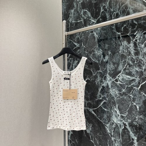 Miu Miu Cream Grey Floral Lace Vest, Soft Versatility