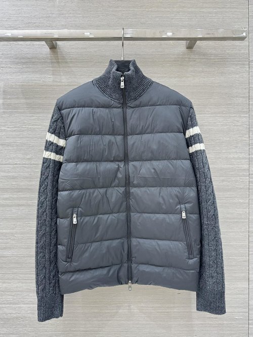 Moncler Original Quality: Knit-Spliced Down Jacket, Stylish and Functional
