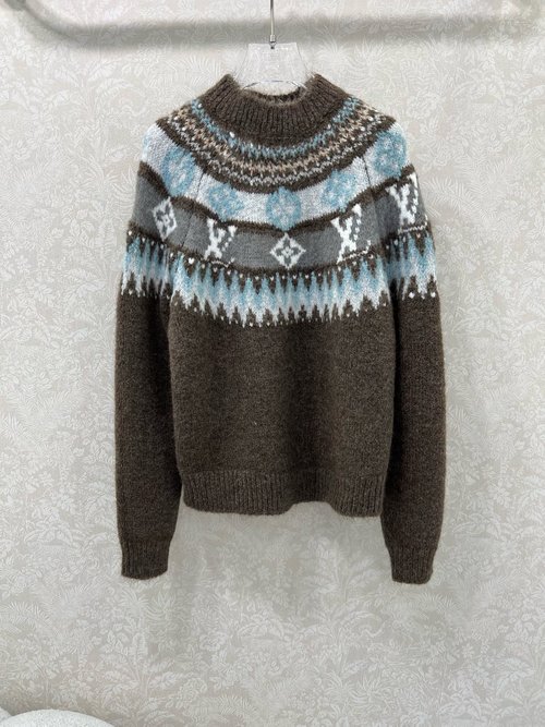 Louis Vuitton Fair Isle Alpaca Wool Sweater with Vintage Design