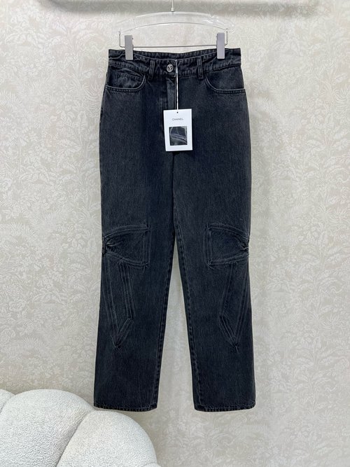 Chanel Advanced Atelier Series Bow Embroidered Denim Trousers