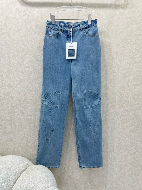 Chanel Advanced Atelier Series Bow Embroidered Denim Trousers