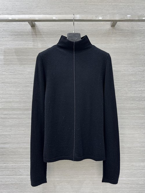 Brunello Cucinelli Exclusive High-End Cashmere High-collar Chain Base Top