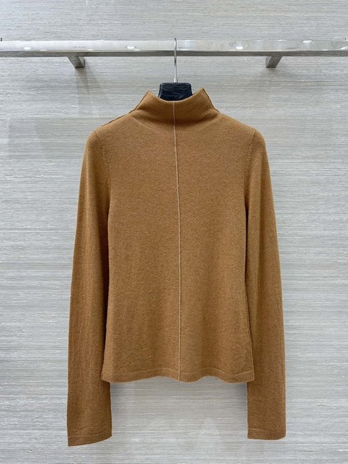 Brunello Cucinelli Exclusive High-end Cashmere High-collar Chain-top for Elegant Look