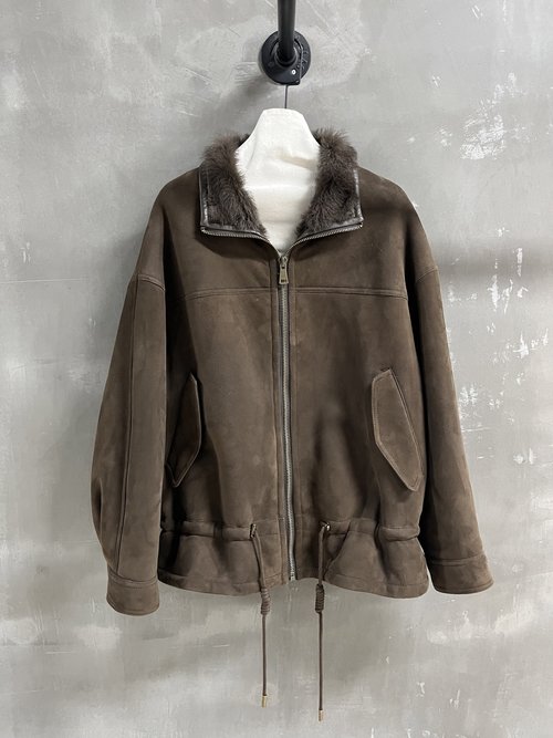 Miu Miu Classic Fur-on-skin Fashion with Small Turn-down Collar