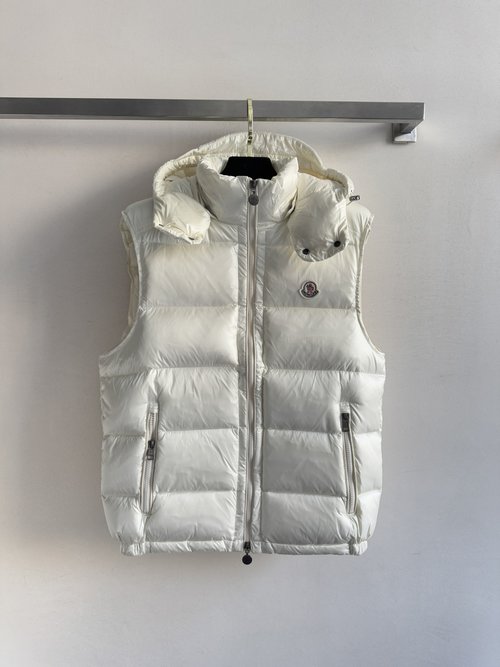 Moncler Classic Hooded Down Vest with Nylon Lining in High Street Style
