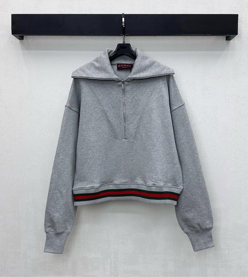 Gucci Customized Imported Cotton Hoodie with Logo and Colorful Ribbon