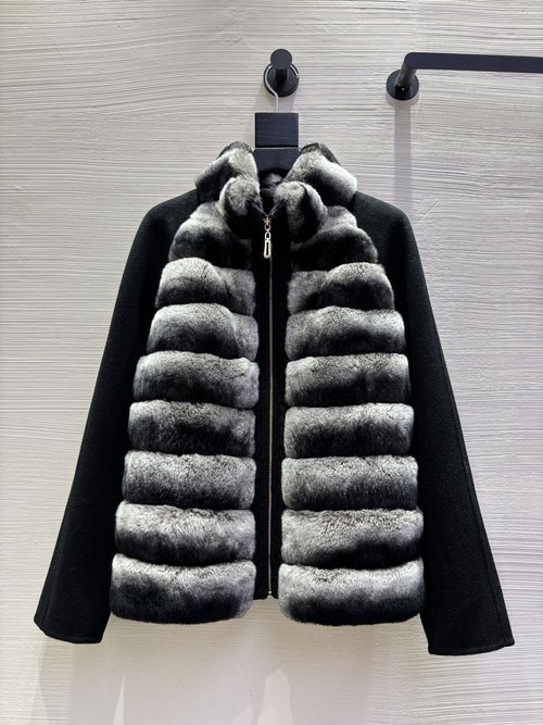 Loro Piana Fashionable Fur - style Woolen Overcoat with Special Placket