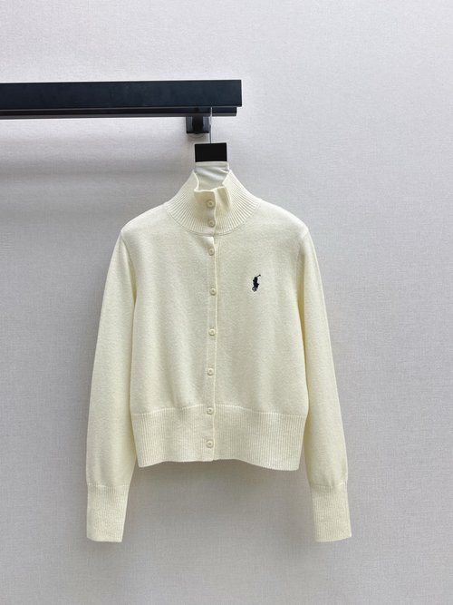 Polo Ralph Lauren Exclusive Classic Embroidered Knit Collared Open Cardigan, Versatile Use