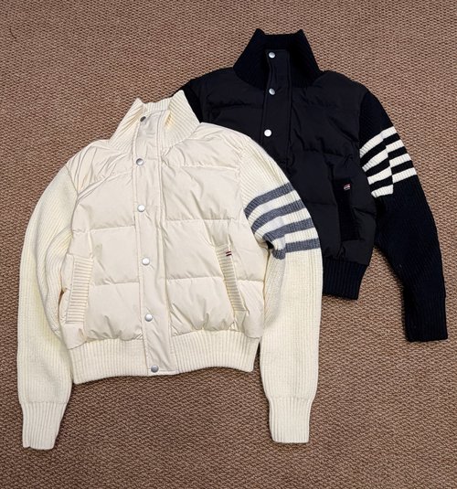 Thom Browne Classic Four-stripes Knit Cuff Down Jacket