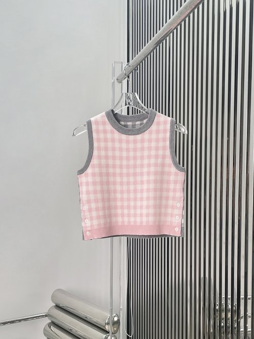 Thom Browne Colorful Checkered Knitted Vest