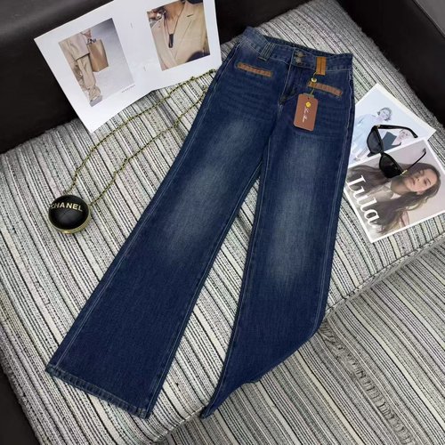 Loro Piana Recommended LP Series Micro Bell Jeans with Patchwork Design