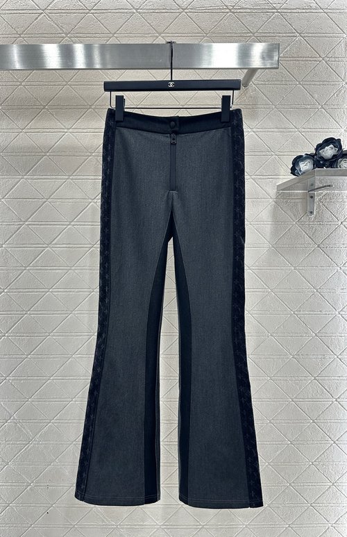 Louis Vuitton Refined Elastic Micro-Flare Trousers with Jacquard Webbing and Logo