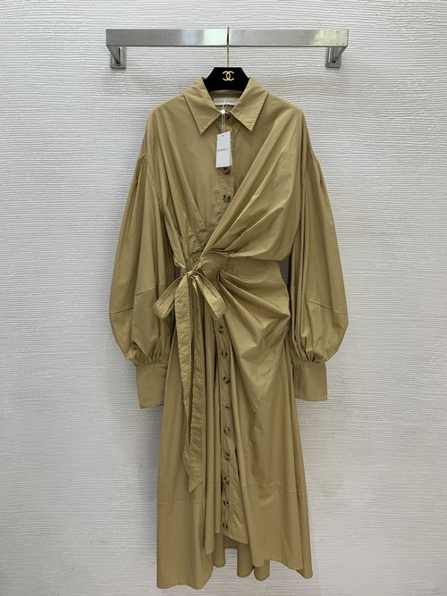 Zimmermann Customized Cotton Linen Blend Dress with Gathered Sleeves