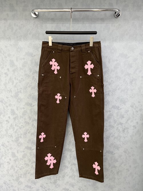 Chanel Cool Street-Style Leather-Patched Low-Waist Jeans, Versatile Style