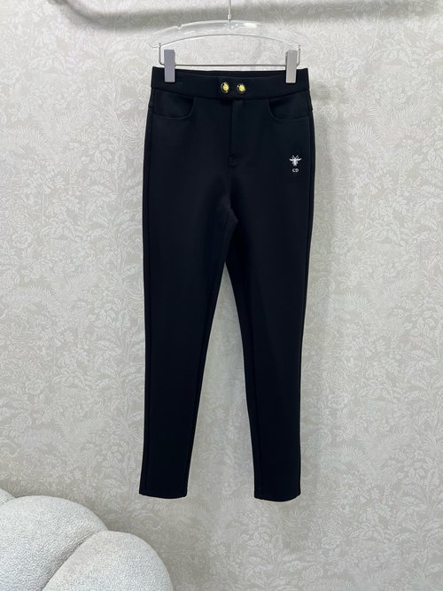 Dior Fleece-Lined Shark Leggings with Embroidery