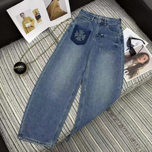 Chrome Hearts Recommended Diamond Cross Print Pocket Jeans