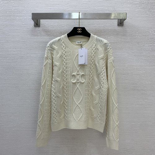 Celine High-end Wool Blend Knit Sweater with Arch Logo