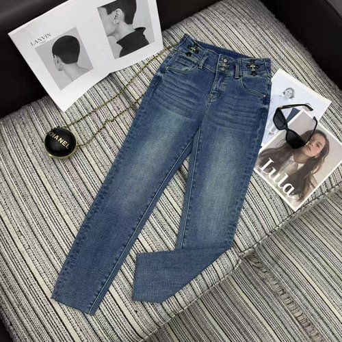 Chrome Hearts Recommended High-Waisted Skinny Jeans with Cross Patch