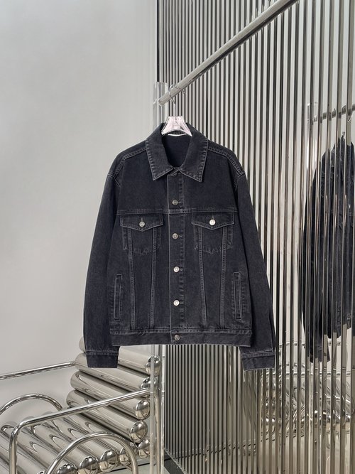 Loro Piana Rose Style Loose Charcoal Denim Jacket