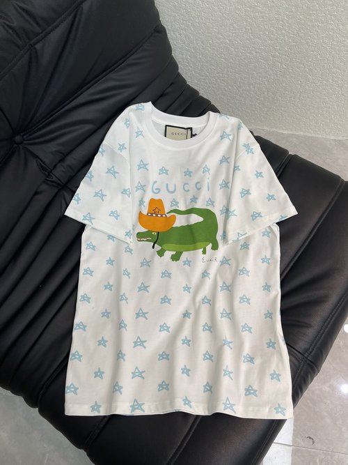 Gucci Printed Short Sleeve T-Shirt in Imported Cotton