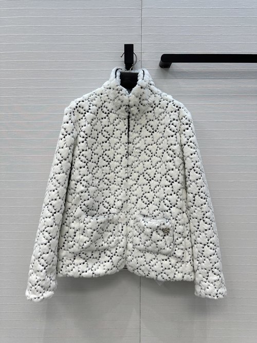 Chanel Ski Series Customized Faux Fur Embroidered Coat with Silk Lining