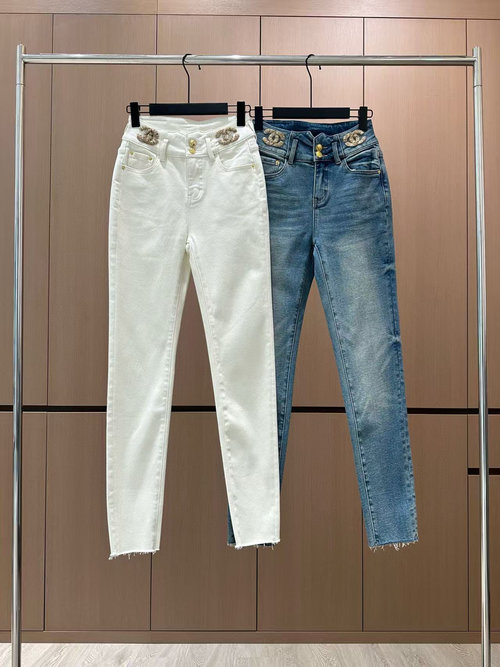 Chanel Designer Elastic Slimming and High-Lengthening Denim Jeans