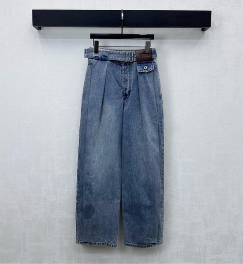 Loewe Designer Jeans with Leather Label Belt