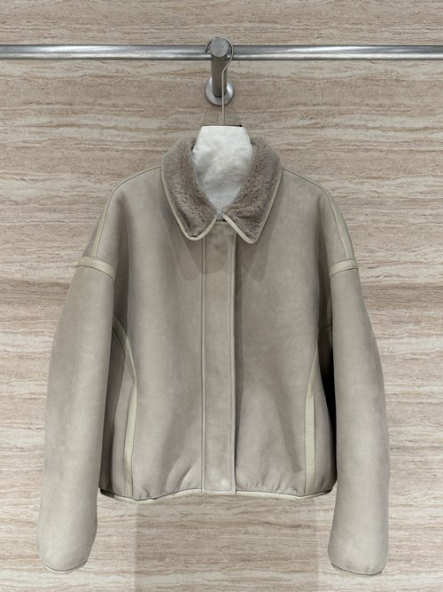 Celine Faux Suede Fur-Trimmed Coat: Comfortable and Versatile