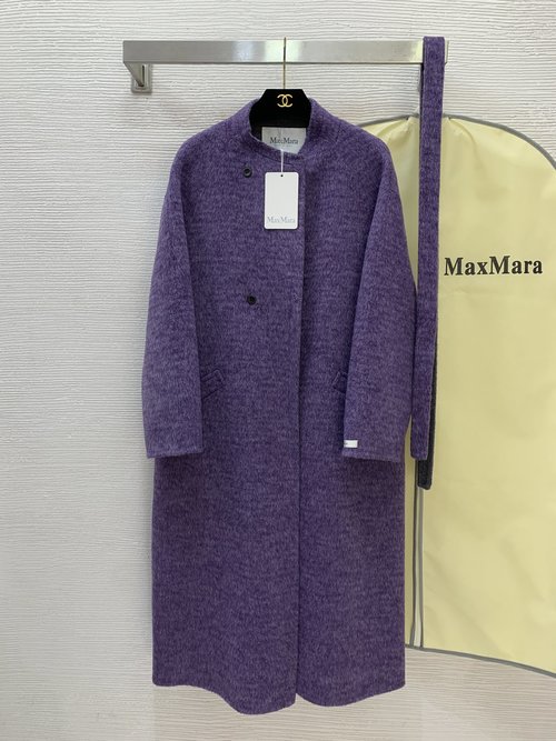 Max Mara High-End Custom Double-sided Woolen Coat with Colorful Fabrics and Belt