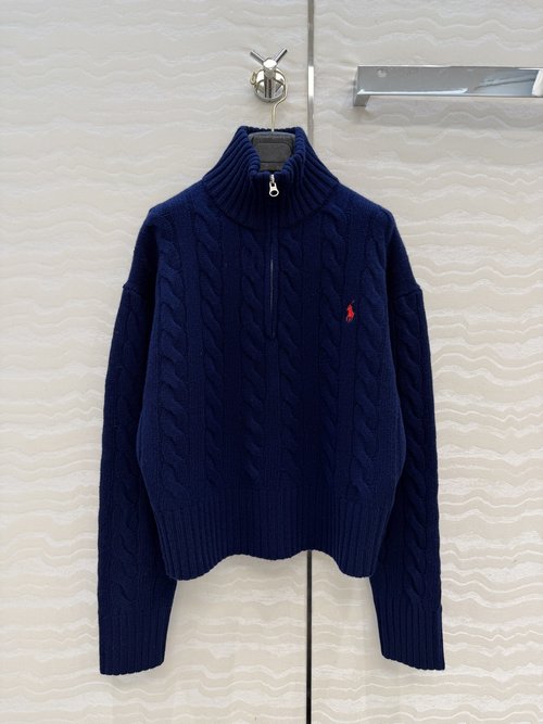 Polo Ralph Lauren Customized American-style Wool-Cashmere Zip-up Sweater