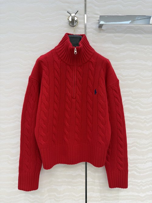 Polo Ralph Lauren Cozy American-style Half-Zip Cable-Knit Wool-Cashmere Sweater