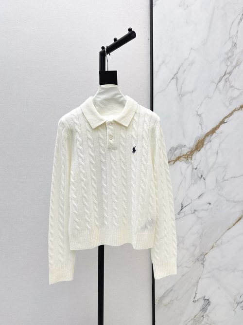 Polo Ralph Lauren Classic Embroidered Knit Polo Sweater for Versatile Style