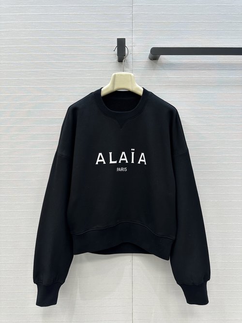 Alaia Classic Round Neck Printed Logo Letter Sweatshirt, Suitable for Daily Wear