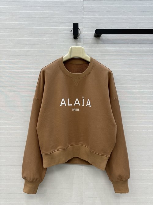 Alaia Classic Round Neck Printed Logo Letter Sweatshirt, Suitable for Daily Wear