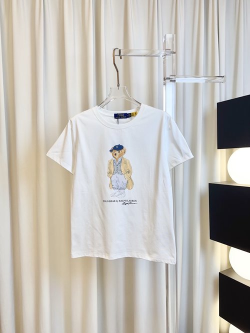 Polo Ralph Lauren Printed Bear Logo Cotton T-Shirt for Versatile Use