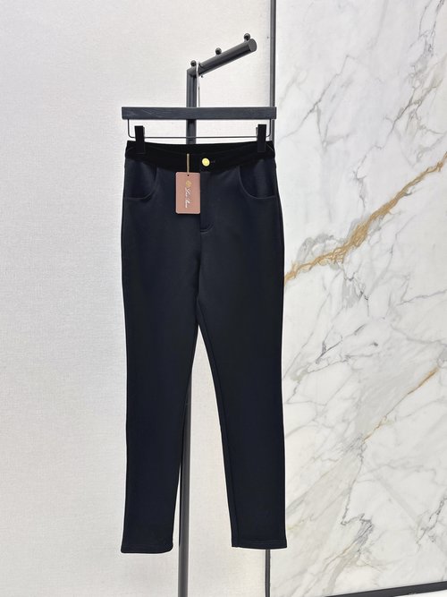 Loro Piana Fleece-lined Black Leggings for Winter, Warm and Comfortable