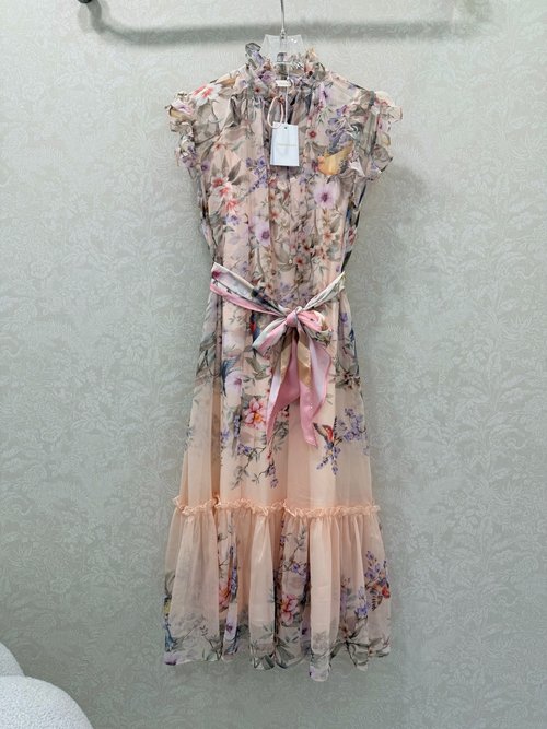 Zimmermann Two-piece Digital Print Flower-collar Resort Dress