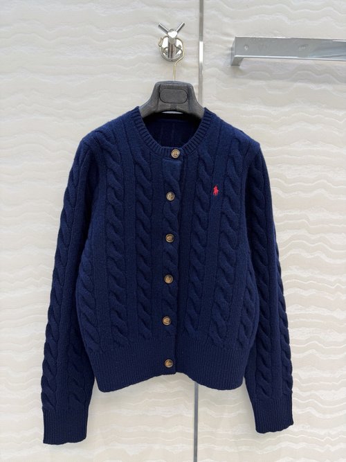 Polo Ralph Lauren American-style Knit Cashmere Round-neck Cardigan