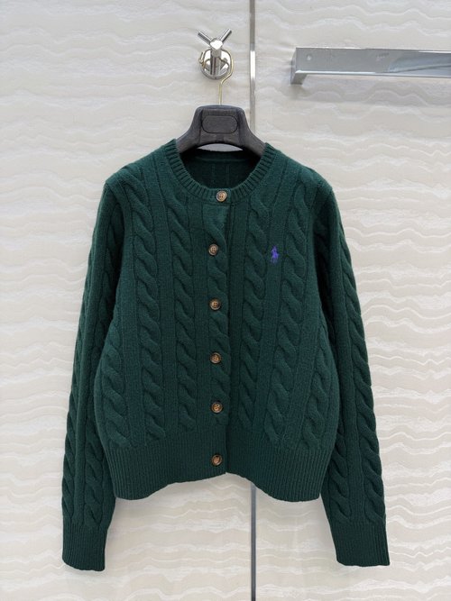 Polo Ralph Lauren American-style Knit Cashmere Round-neck Cardigan