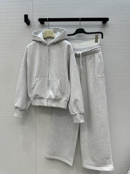 Alaia Exclusive Hooded Fleece Tracksuit with Logo Print and Relaxed Silhouette