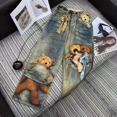 Acne Studios Exclusive Printed Straight-Leg Jeans with Gradient Wash