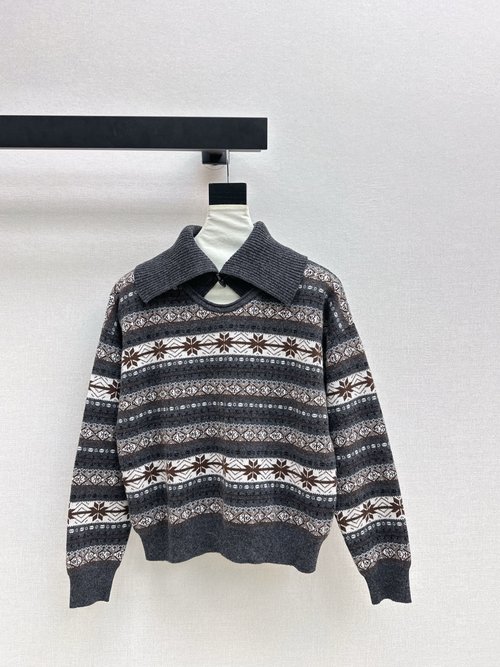 Loro Piana Fair Isle Turtleneck Sweater, Wintery and Fashionable