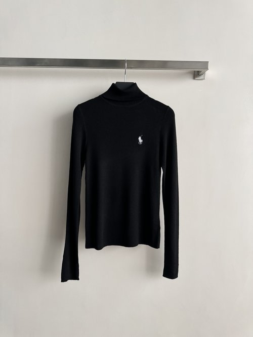 Yves Saint Laurent Soft High Neck Sweater: Equestrian Logo, Ideal for Layering