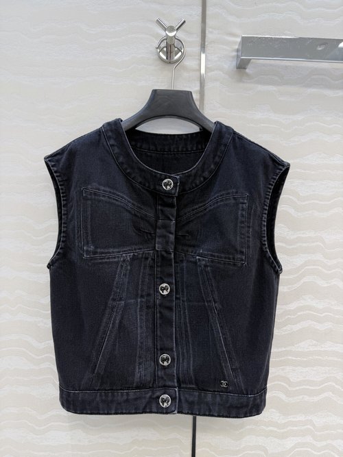 Chanel Essential Denim Vest from 25k Bowknot Collection