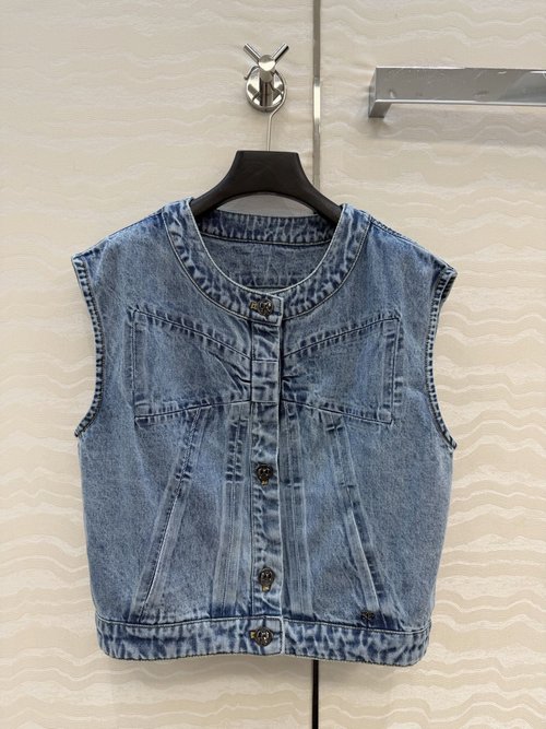 Chanel Essential Denim Vest from 25k Bowknot Collection