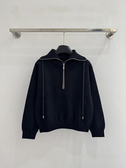 Louis Vuitton High-Collar Short Top with Adjustable Front Zipper