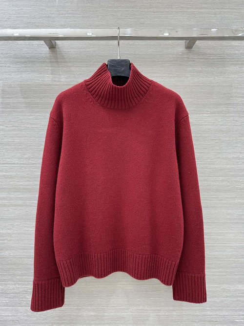 Loro Piana Classic Old Money Aesthetic: High-Neck Sweater Complemented with Wide-Leg Trousers