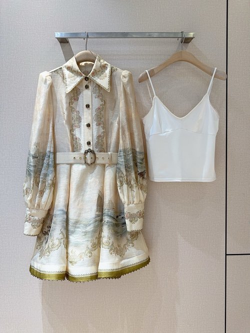 Zimmermann French Vintage Vacation Mini Dress in Silk Linen Blend