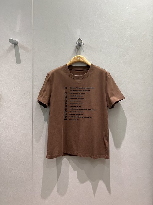 Maison Margiela MM6 - Inspired Flocked Letter Printed Neutral - Colored T - Shirt
