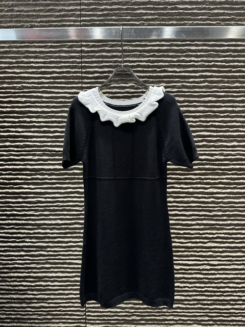 Louis Vuitton Lace Elegant Knit Short Dress